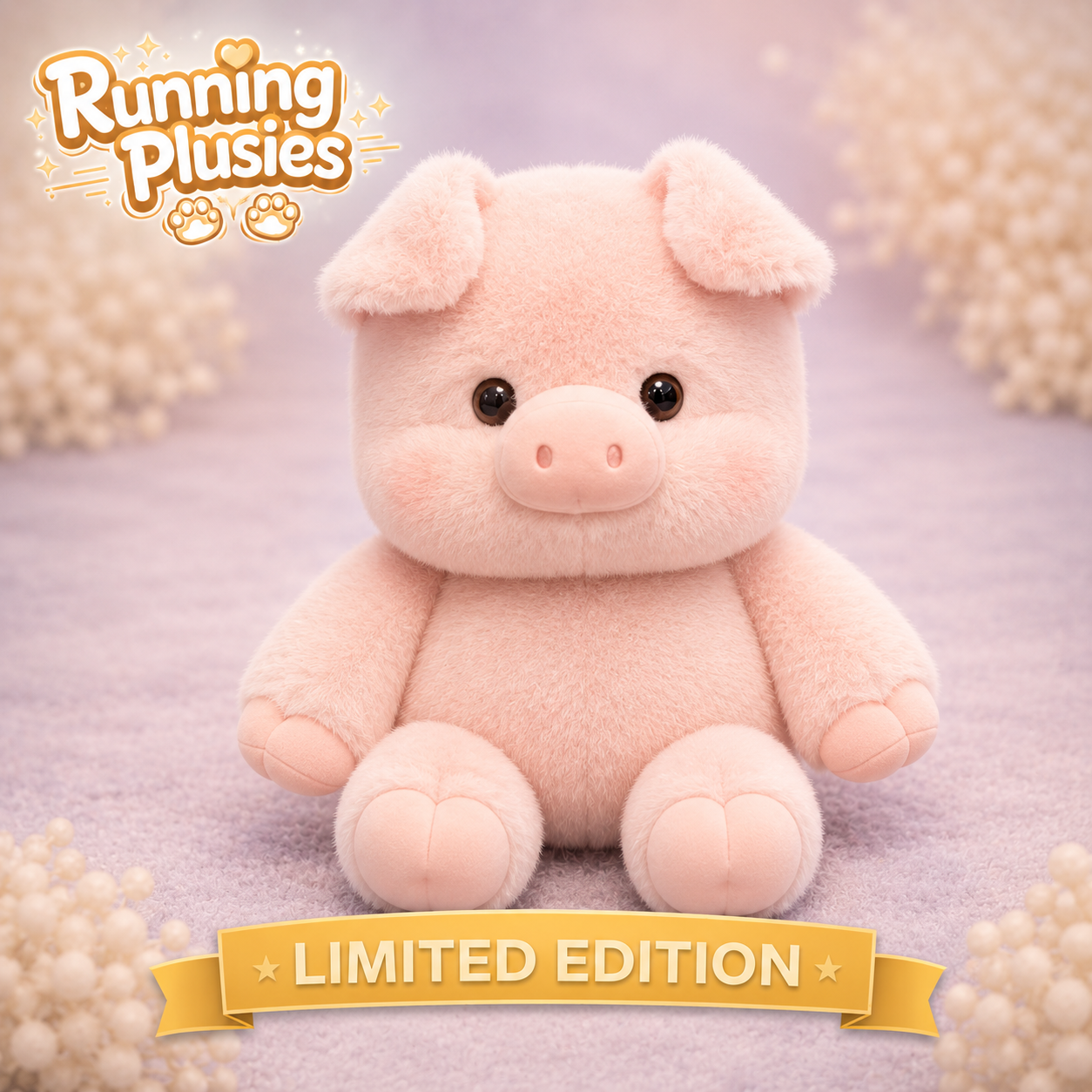 Cerdito rosa ruborizado - Peluches que corren