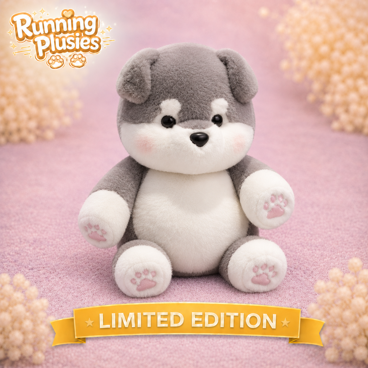 Misty Gray Puppy - Running Plushies