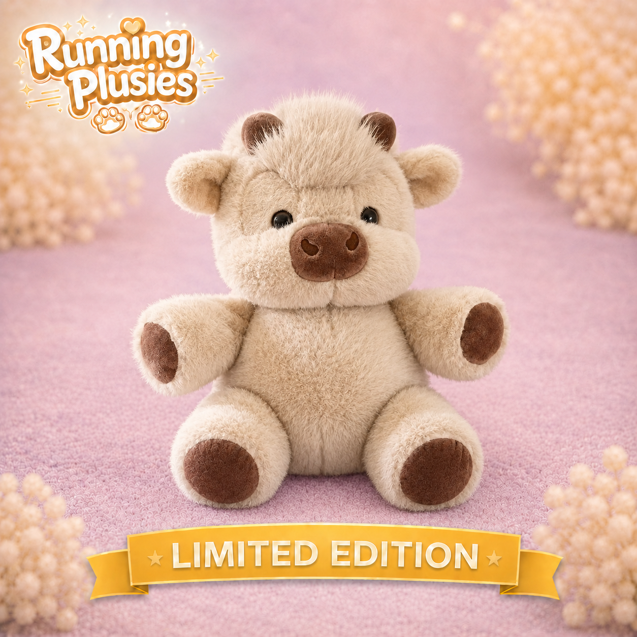 Oatmeal Moo Calf - Running Plushies